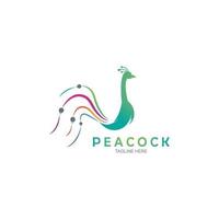 Peacock logo design vector template