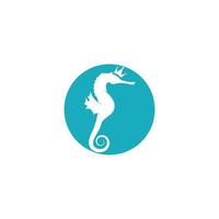 Sea horse illustration logo vector