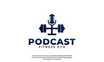 elemento de plantilla de diseño de logotipo de icono de podcast de fitness vector