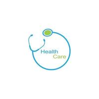 Medical health vector health logo with cross and stethoscope icon symbol.