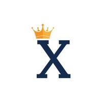 Initial Letter X with Crown Logo Branding Identity Logo Design Template vector