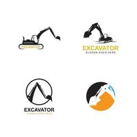 vector de ilustración de logotipo de excavadora