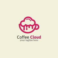 Ilustración de diseño de vector de logotipo de cafetería