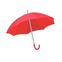 Open red umbrella isolated vector illustration