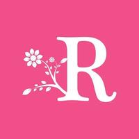 Letter R Linked Fancy Logogram Flower. Usable for Business and Nature Logos. vector