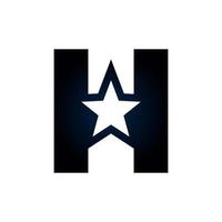 logotipo de la estrella de la letra h. utilizable para logotipos de ganador, premio y premium. vector