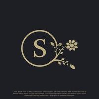 Circular Letter S Monogram Luxury Logo Template Flourishes. Suitable for Natural, Eco, Jewelry, Fashion, Personal or Corporate Branding. vector