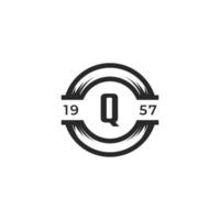 elemento de plantilla de diseño de logotipo de letra q insignia vintage. adecuado para identidad, etiqueta, insignia, café, vector de icono de hotel