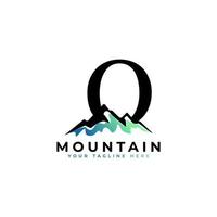 Initial Letter O Mountain Logo. Explore Mountain Advanture Symbol Company Logo Template Element. vector