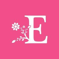 Letter E Linked Fancy Logogram Flower. Usable for Business and Nature Logos. vector