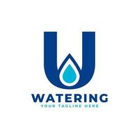 Water Drop Letter U Initial Logo. Usable for Nature and Branding Logos. Flat Vector Logo Design Ideas Template Element