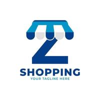 Modern Initial Letter Z Shop and Market Logo Vector Illustration. Perfect for Ecommerce, Sale, Discount or Store Web Element