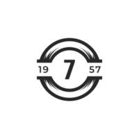 Vintage Insignia Number 7 Logo Design Template Element. Suitable for Identity, Label, Badge, Cafe, Hotel Icon Vector