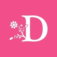 Letter D Linked Fancy Logogram Flower. Usable for Business and Nature Logos. vector