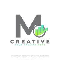 Letter M Financial  Institute Advisors Logo. Business Professional Statistic Logo Template vector