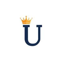 Initial Letter U with Crown Logo Branding Identity Logo Design Template vector