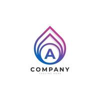 Initial Letter A with Oil and Gas Logo Design Inspiration vector