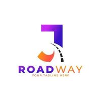 Initial J Road Way Logo Design Icon Vector Graphic. Concept of Destination, Address, Position and Travel
