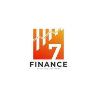 Number 7 Chart Bar Finance Logo Design Inspiration vector