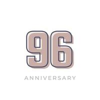 96 Year Anniversary Celebration Vector. Happy Anniversary Greeting Celebrates Template Design Illustration vector