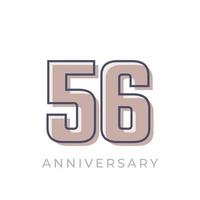 56 Year Anniversary Celebration Vector. Happy Anniversary Greeting Celebrates Template Design Illustration vector