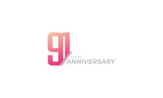 91 Year Anniversary Celebration Vector. Happy Anniversary Greeting Celebrates Template Design Illustration vector