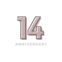 14 Year Anniversary Celebration Vector. Happy Anniversary Greeting Celebrates Template Design Illustration vector