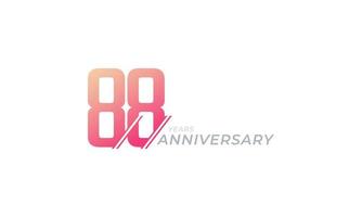 88 Year Anniversary Celebration Vector. Happy Anniversary Greeting Celebrates Template Design Illustration vector