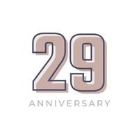 29 Year Anniversary Celebration Vector. Happy Anniversary Greeting Celebrates Template Design Illustration vector