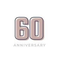 60 Year Anniversary Celebration Vector. Happy Anniversary Greeting Celebrates Template Design Illustration vector