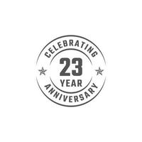 23 Year Anniversary Celebration Emblem Badge with Gray Color for Celebration Event, Wedding, Greeting card, and Invitation Isolated on White Background vector