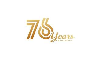 76 Year Anniversary Celebration with Handwriting Golden Color for Celebration Event, Wedding, Greeting card, and Invitation Isolated on White Background vector