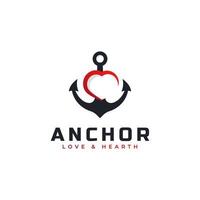 Anchor and Heart Icon Logo Symbol Template vector