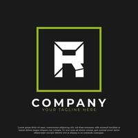 letra simple r dentro del logotipo cuadrado moderno. utilizable para logotipos comerciales y de marca. vector