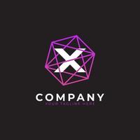 Abstract Initial Letter X Inside Linked Polygon Connect Network Logo. Usable for Business and Technology Logos. Flat Vector Logo Design Ideas Template Element. Eps10 Vector