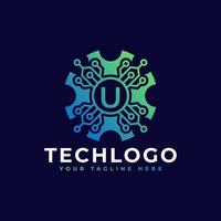 Technology Initial Letter U Logo Design Template Element. vector