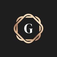 Initial Letter G Logo Icon with Pattern Vector Element