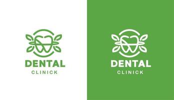 vector simple verde dental naturaleza monoline, toothfox arte moderno logo naranja perfecto para cualquier marca