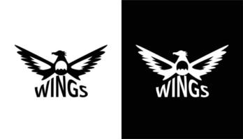 2 wings shaped bird, mountain silhouette logo for brand vector