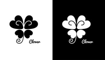 clover Silhouette, minimalist leaf logo design for fashion and health brands