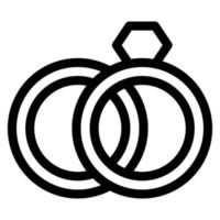 icono de anillo de boda simple, editable, 48 píxeles vector