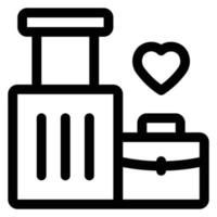 simple honeymoon vector icon, editable, 48 pixel