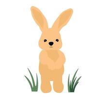 Rabbit vector stock illustration. Plush toy bunny. Easter card. The symbol of 2022. Isolated on a white background.