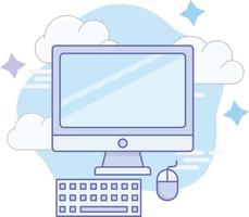 22.desktop computer Isolated Vector icon which can easily modify or edit