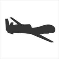 silueta de icono de drone militar vector