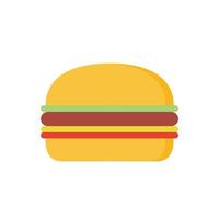 Ilustración de vector de diseño plano de hamburguesa aislado sobre fondo blanco. hamburguesa en estilo minimalista. diseño plano