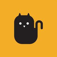 black cat flat design vector illustration