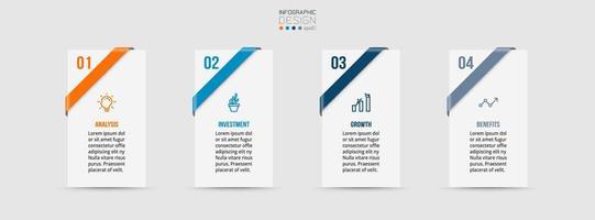 Infographic template business concept  with step. vector