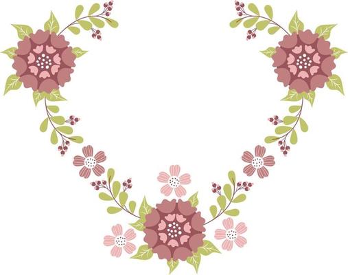 Floral pattern frame. vector illustration. Botanical plant decoration for design and decor