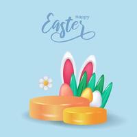 easter 3d elegant greeting social media concept vector